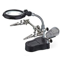 Helping Hands Soldering - LED Light Desktop Magnifier with 360-Degree Roating