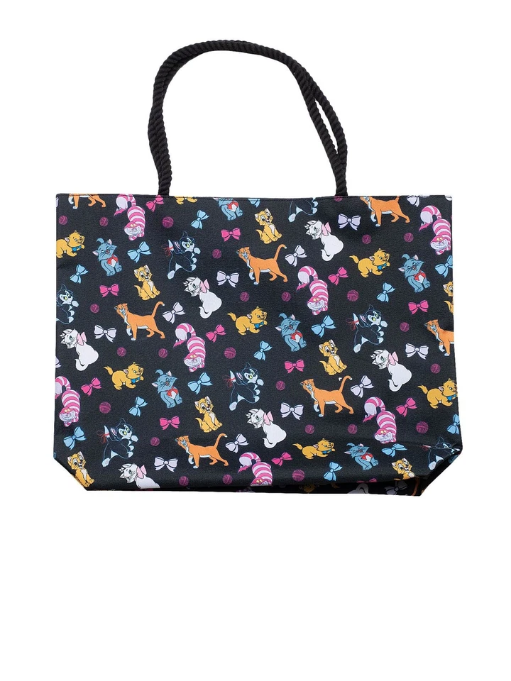 Bolso de Mano Disney Cats Viaje Playa Equipaje de Mano Cheshire Figaro Cuerda Mango Negro Foto 2 de 4