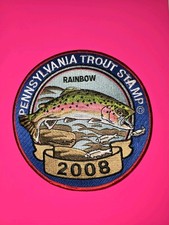 2008 Pennsylvania PA Trout Stamp 6 Inch Rainbow Trout Patch