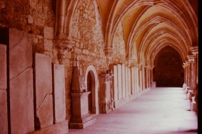 c1970's 35mm Slide, Gothic Archway Cloister Stone Wall Architecture cathedral