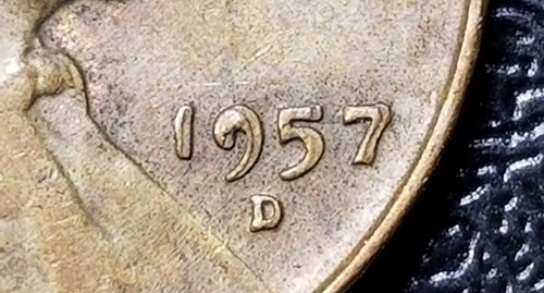 1957 D DDO Lincoln Wheat Cent Penny Double Die Variety Error Filled 9,and B - Picture 2 of 5