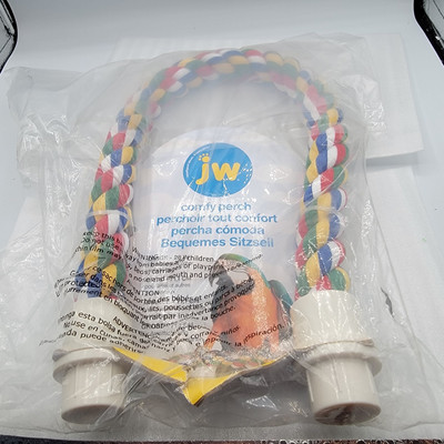 Bird Cage Rope Perch Large 28''. Heavy Duty Comfy Rope For Parrots, Etc. New