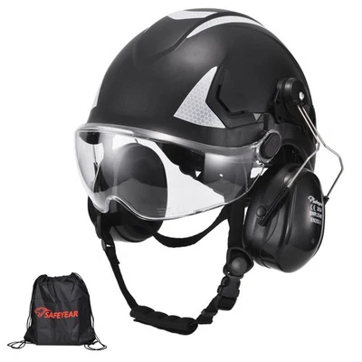 Sicherheit Harter Hut mit AntiKratzer Brille,Ohrenschützer,EN397 Sicherheitsh... - Bild 1 von 4