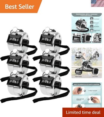 6 Pack Clicker Counter, Hand Tally Counters Clicker with Black Nylon Lanyard,...