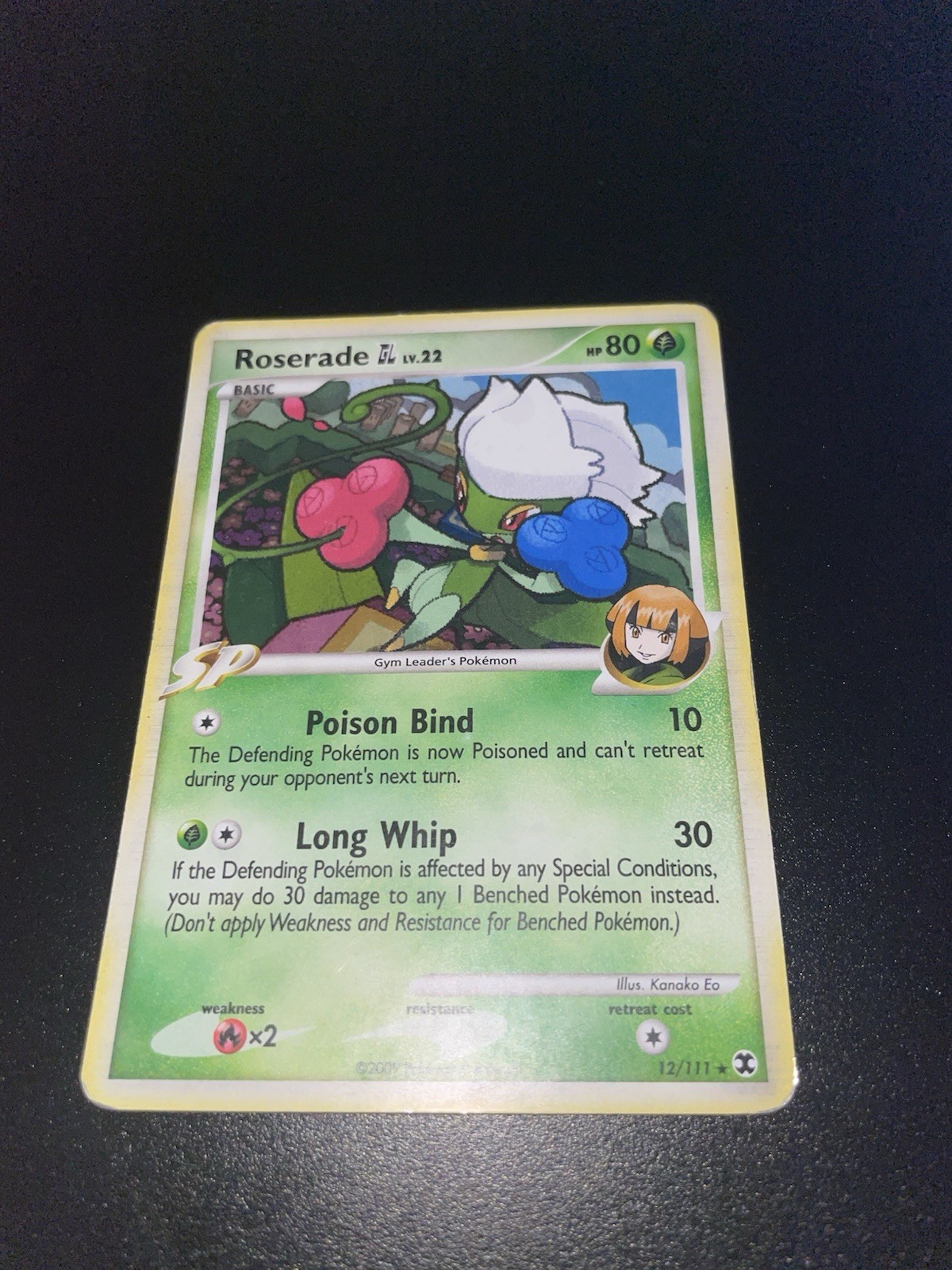 Pokemon TCG Roserade GL 12/111 Rising Rivals Holo Rare EN 80HP SP 2009