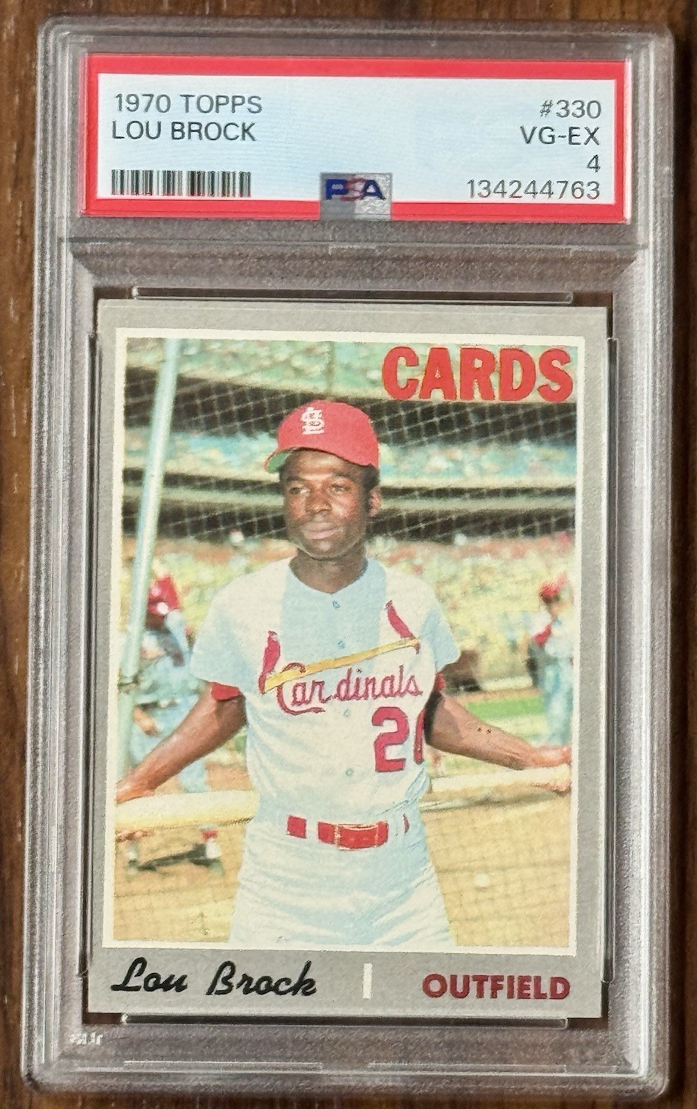 1970 Topps Lou Brock Vintage Baseball Card #330 HOF-PSA 4 VG-EX-RECENTLY GRADED view 2
