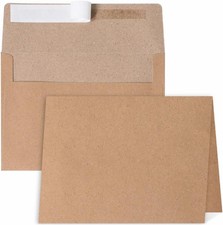 Blank Cards and Envelopes 5x7, 30 Pack Kraft Invitation Folded Cardstock with 30