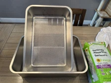 XL All Stainless Steel Sifting Litter Box With 16 Breeze Multicat Pads