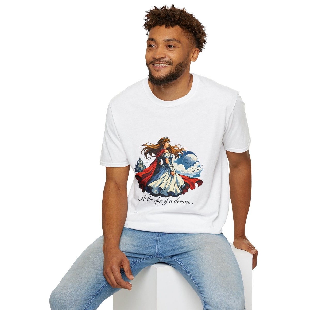 Princess Fantasy Woman Cliff Wind Hair Unisex Softstyle T-Shirt | eBay