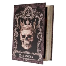 Book Box Decorative Fake Book with Embossed Cover Secret Safe for L/Skull