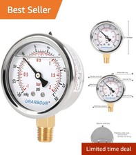 Precision Glycerin Vacuum Pressure Gauge - 2.5 Dial Stainless Steel 14 Npt Precision Glycerin Vacuum Pressure Gauge - 2.5 Dial Stainless Steel 14 Npt