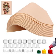 320PCS Tattoo Practice Kit - Fake Skin and Ink Caps Set 415F-20 300, Beige