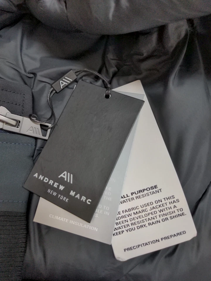 Nueva Chaqueta Bomber Andrew Marc New York Para Hombre Wolmar Con Capucha Talla S Foto 3 de 4