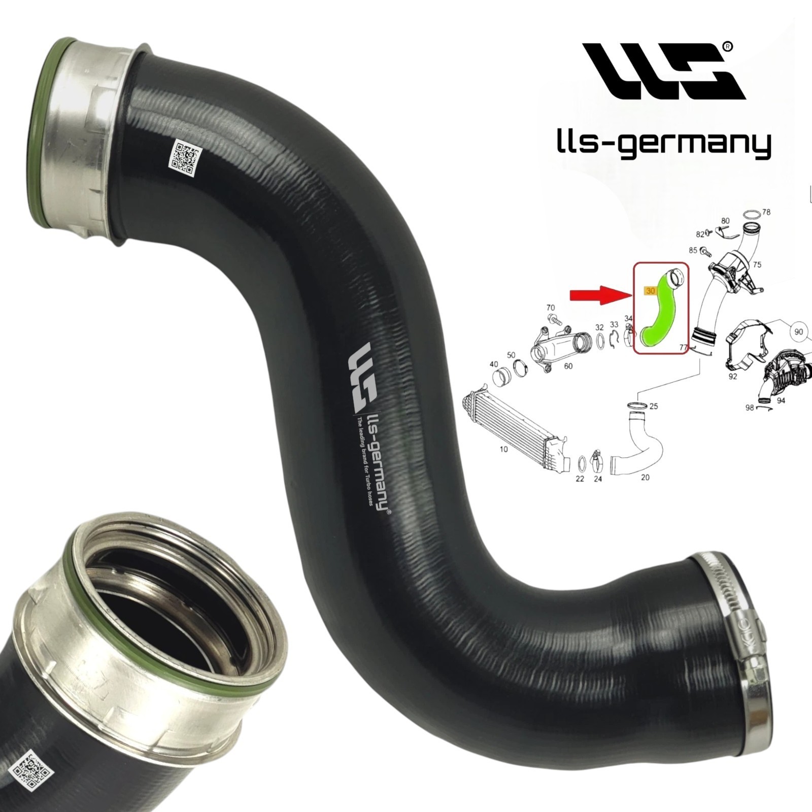 Turbo charge air hose for Mercedes W221 S Class S320 S350 CDI A2215281582