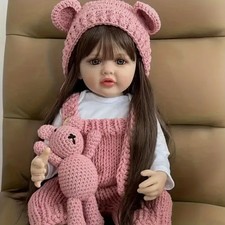 Bambola Reborn Baby 55 cm realistica fatta a mano morbida silicone vinile bambina DHL