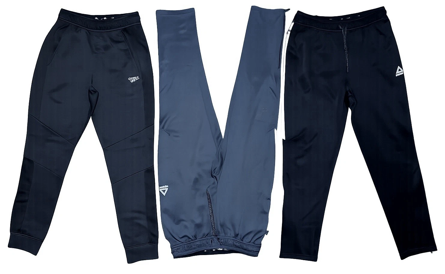 Reebok Mens Medium Track Pants Lot 3 Jogger Zip Ankle Drawstring Distressed