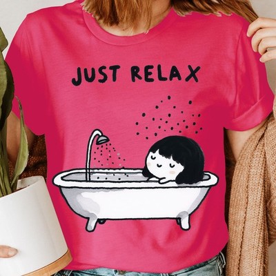 Just Relax Crazy Person Meditation Positive Motivation Damen T-Shirts...