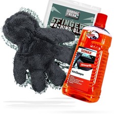 Autowäsche Set Auto Shampoo - SONAX Autoshampoo Konzentrat 2L + Waschhandschuh