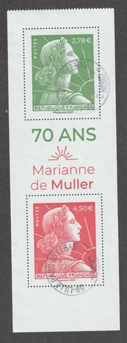 France - Used sheet from the notebook 70 years Marianne de Muller - 2025