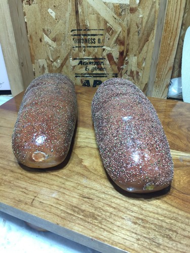 Set of 2 Realistic Faux Bread Loaf Store Bakery Hard Prop Display Food 11" Long