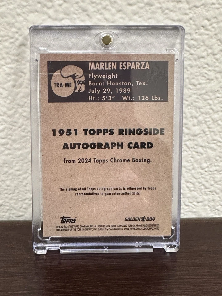 2024 Topps Cromo Boxeo Marlen Esparza Auto 1951 Ringside Refractor Rojo/5 Foto 3 de 3