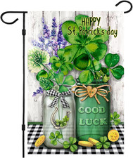 St Patrick'S Day Garden Flag,Shamrock St Patricks Flag 12.5 X 18 Inch Clover for
