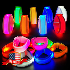 M.best 16pc LED Light Up Bracelets Glow Wristbands Party Supplies