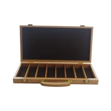 Wood Poker Chip Case, Walnut, 400-Chip Capacity NEW (cw4)