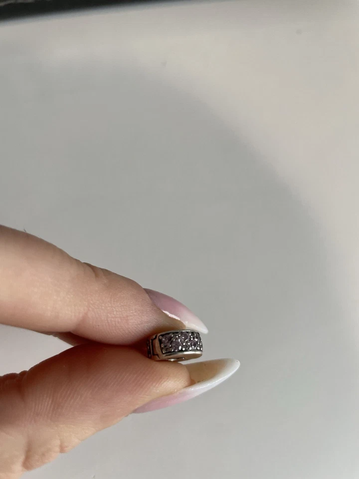 Pandora Charm Stopper Rosa Glitzer Steine 925er Silber Original - Bild 2 von 4