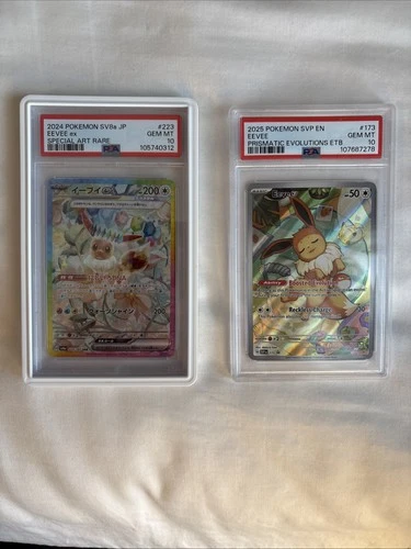 Eevee SAR Japanese PSA 10 And Also Eevee Prismatic Etb Promo PSA 10 Combo