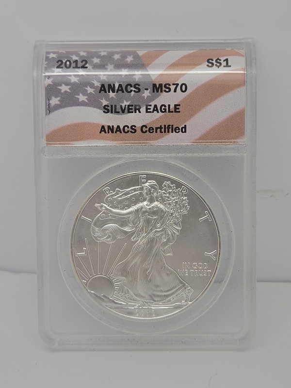 2012 S$1 ANACS MS70 American Silver Eagle Coin
