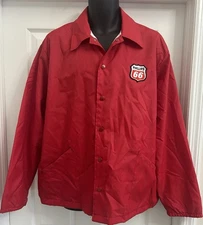 Vintage Unitog Mens Phillips 66 Red Snap Windbreaker Lined Jacket Made USA XL