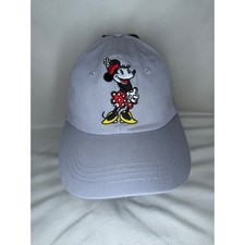 Disney Minnie Mouse Embroidered Gray Baseball Cap Hat Adjustable New