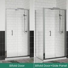 700/760/800/860/900/1000mm Bathroom Bi Fold Shower Door Enclosure Glass Screen