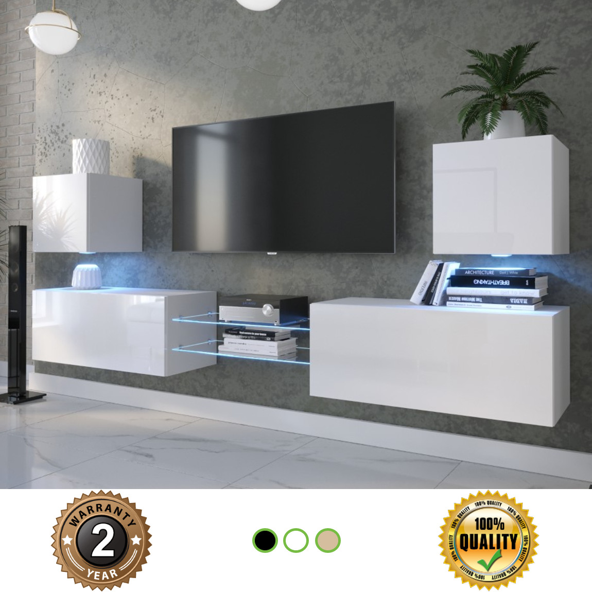 Modern Set Of Living Room Furniture Wall Tv Unit Baci Living Room