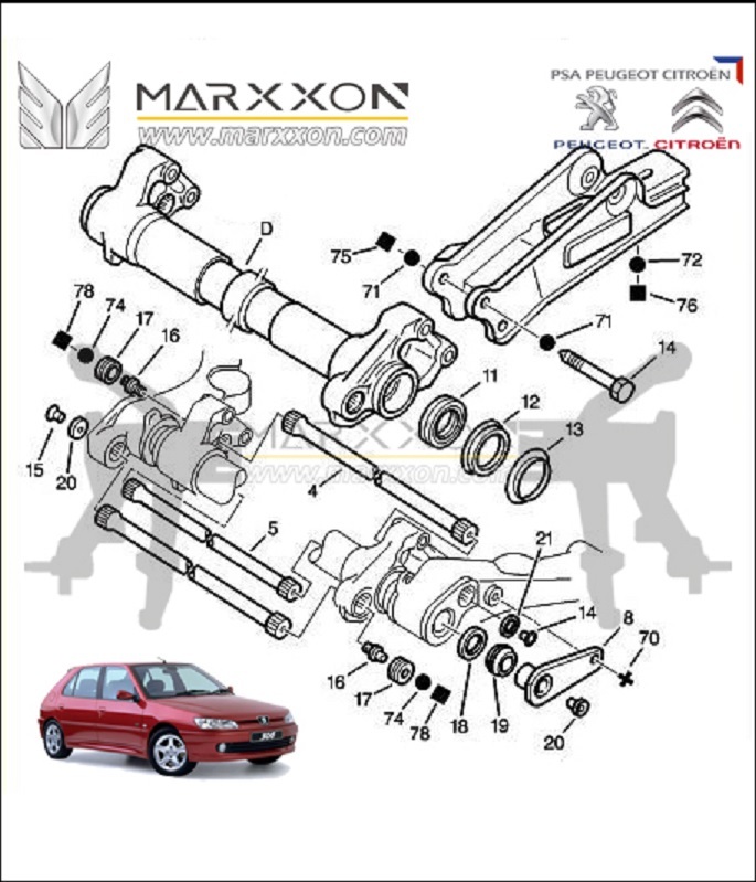PEUGEOT 205 306 309 CITROEN ZX XSARA Rear Axle Arm Repair