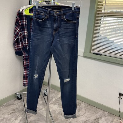 Flying Monkey Platinum Distressed Skinny Dark Washed Jeans Sz. 27