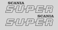 2x STICKERS SUPER SCANIA  camion poids lourds V8 TRACTEUR dim 55x220mm 1 sticker