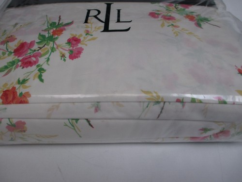 Ralph Lauren 3pc White Pink Bouquet Roses Floral Sheet Set - Twin - Picture 4 of 8