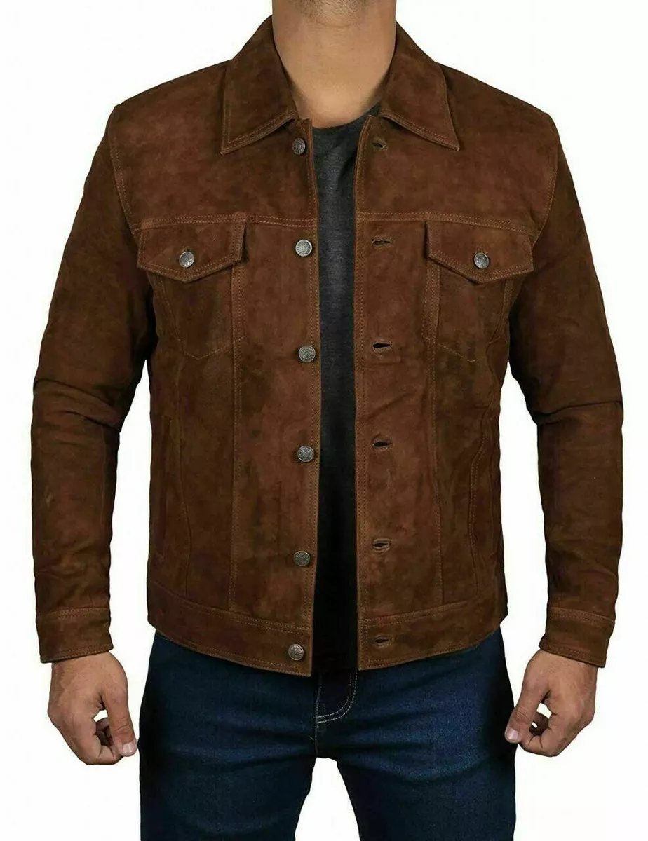 Scully Mens Brown Cotton Blend Faux Jean Denim Jacket – The Western Company