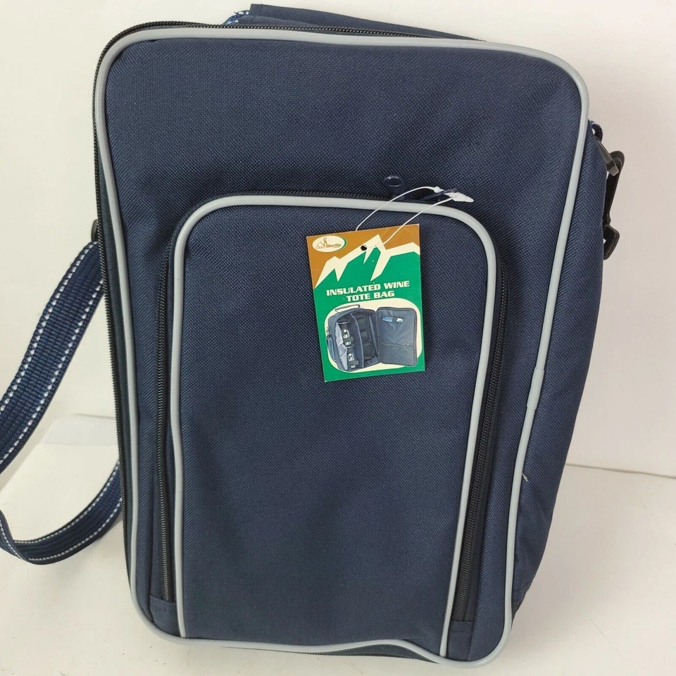 Sacola de vinho isolada com copos e saca-rolhas porta-garrafas de piquenique conjunto de presente - Imagem 2 de 4