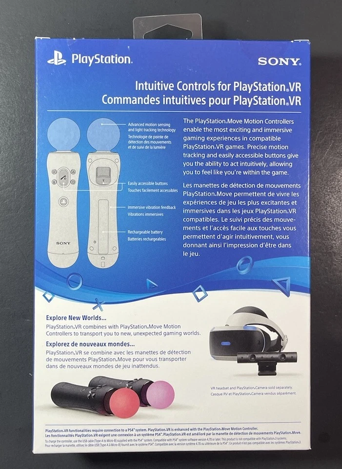 Official Sony PlayStation Move Motion Controller [ 2 Pack ] (PS4 / PSVR) NEW - Image 2 of 4