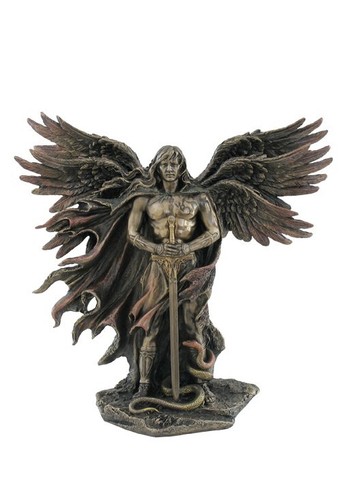 Six Winged Guardian Angel With Serpent Statue