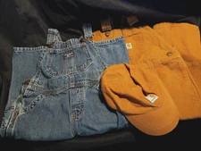 Carhartt  Overalls 24 Months AND OSKOSH  Overalls PLUS Carhartt  Infant Ball Cap