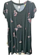 StellaMax Rodan Black & Pink Floral Polka Dot Shift Dress Size XXL