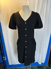 Loft Ponte Puff Sleeve Pocket Dress Black Petite  Size 2 New with Tags