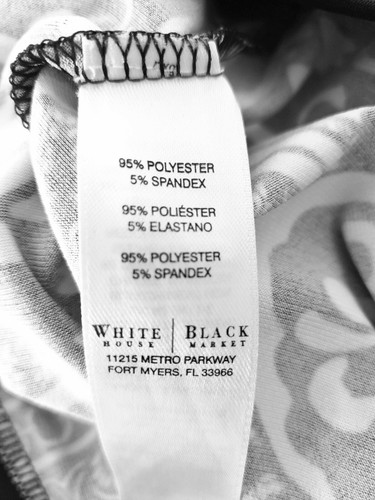 White House Black Market Black and White Print Dress LARGE - Picture 4 of 4