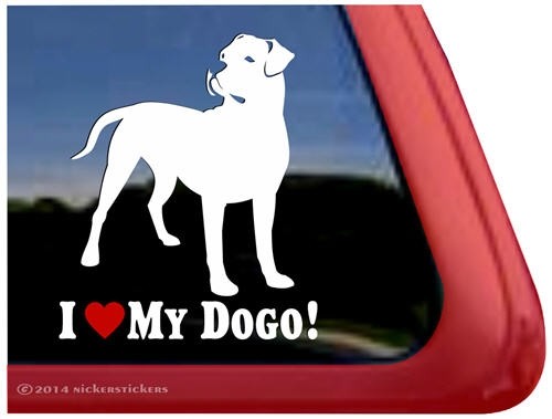 I Love My Dogo | Calcomanía adhesiva vinilo ventana perro Dogo Argentino - Imagen 1 de 1