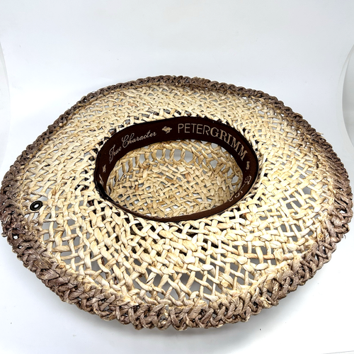 PETER GRIMM Straw Panama Hat True Character Womens Brown Tan Wide Rim Beach - Picture 4 of 8