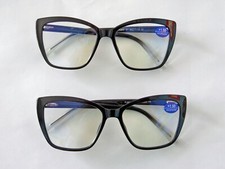 2 Pairs Womens Anti Glare, Computer Blue Light Blocking  Reading Glasses 1.50